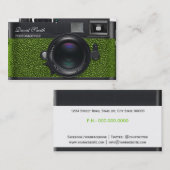 Photographer light green Camera Business card Visitekaartje (Voorkant / Achterkant)
