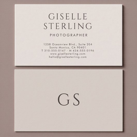 Photographer Minimalist Luxury Neutral Modern Visitekaartje