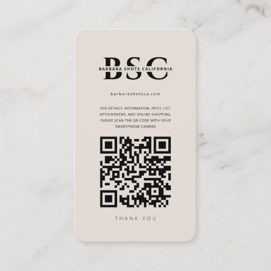 Photographer Modern Photography IG Grid Sand Visitekaartje (Achterkant)