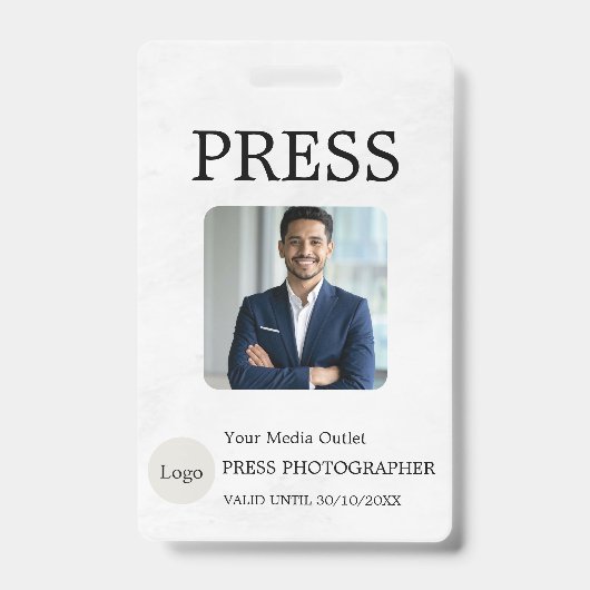 Photographer Press Journalist Id Card Custom Badge (Voorzijde)