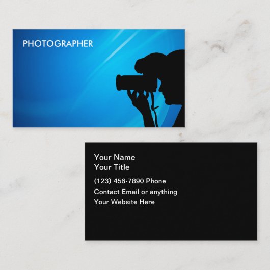 Photographer Simple Business Cards Visitekaartje (Voorkant / Achterkant)