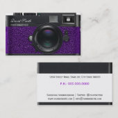 Photographer violet Camera Business card Visitekaartje (Voorkant / Achterkant)