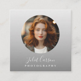 Photography Calligraphy Script Circle Photo   Vierkante Visitekaartje