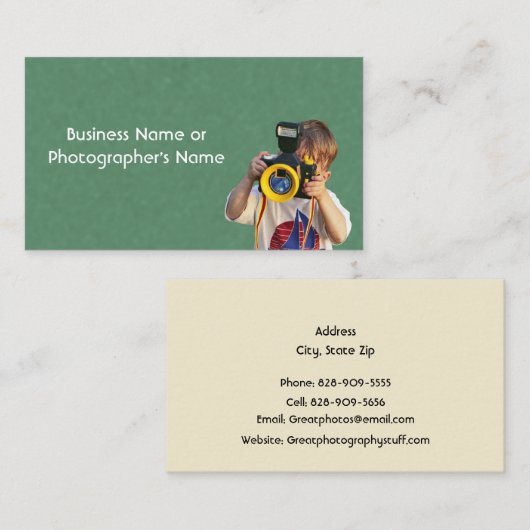 Photography Camera Store or Photographer Visitekaartje (Voorkant / Achterkant)