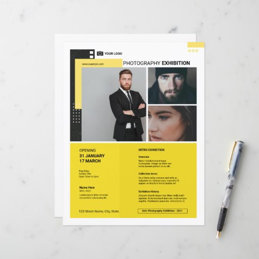 Photography Exhibition Flyer Template (Voorkant / Achterkant in situ)
