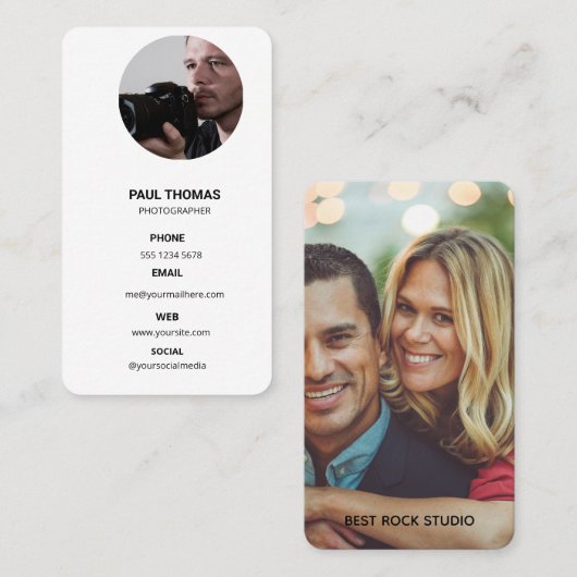 Photography Modern Minimal Simple Photo Business  Visitekaartje (Voorkant / Achterkant)