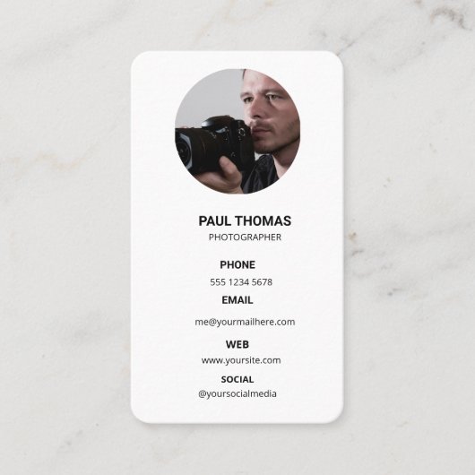 Photography Modern Minimal Simple Photo Business Visitekaartje (Voorkant)
