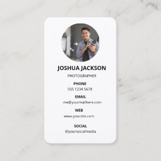 Photography Modern Minimal Simple Photo Visitekaartje