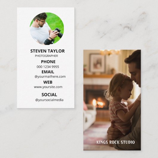 Photography Modern Minimal Simple Photo Visitekaartje (Voorkant / Achterkant)