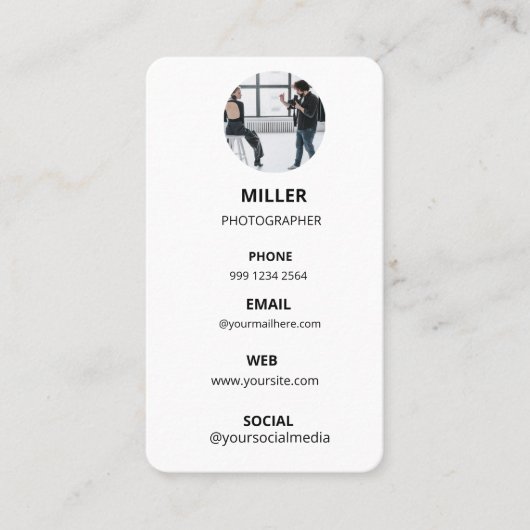 Photography Modern Minimal Simple Photo Visitekaartje (Voorkant)