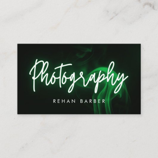 Photography Neon Green Visitekaartje (Voorkant)