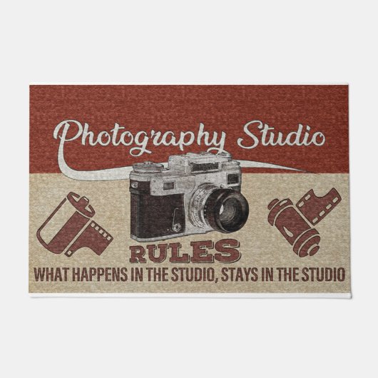 Photography Studio Rules Rug, Cameraman Gift Deurmat (Voorkant)