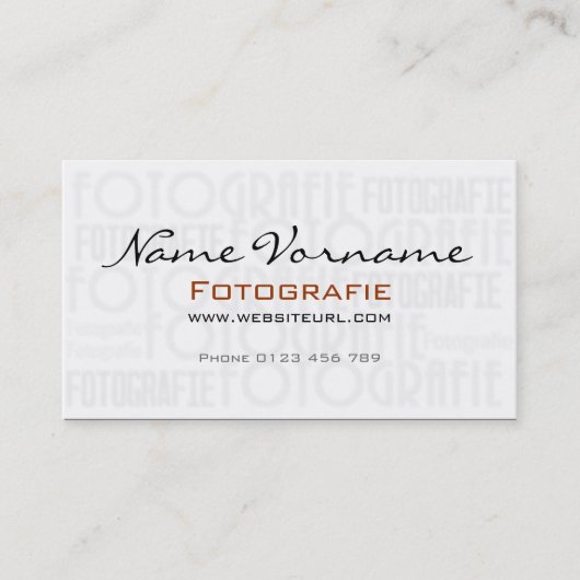 Photography Visitekaartje (Voorkant)