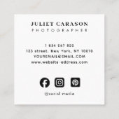 Photography wedding collage photo  vierkante visitekaartje (Achterkant)