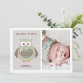 PHOTOKAART VOOR KUSTGROENE BABY ANNOUNCTIE KAART (Staand voorkant)