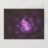 Photon Flower — Paars — Digital Fractal Art Poster Briefkaart (Voorkant)