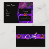 PHOTON monogram gem rood paarse zwart wit Visitekaartje (Voorkant / Achterkant)