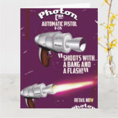 Photon vintage pistool sciencefictionposter kaart (Gele Bloem)