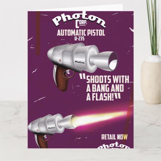 Photon vintage pistool sciencefictionposter kaart (Voorkant)