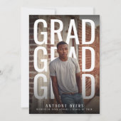 PhotoPop Bold Typography Graduation Party Kaart (Voorkant)