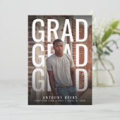 PhotoPop Bold Typography Graduation Party Kaart (Staand voorkant)