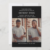 PhotoPop Bold Typography Graduation Party Kaart (Achterkant)