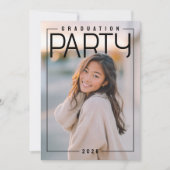 PhotoPop Chic Graduation Party Kaart (Voorkant)