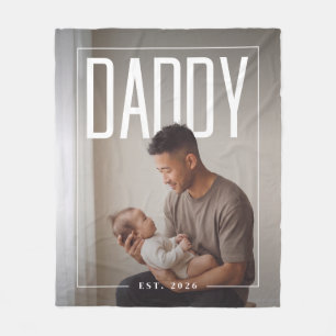 PhotoPop Daddy Est Aangepast Jaar Foto Fleece Deken