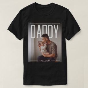 PhotoPop Daddy Est Aangepast Jaar Foto T-shirt