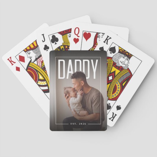 PhotoPop Daddy Est Aangepast Jaar Pokerkaarten (Achterkant)