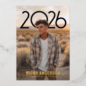 PhotoPop Modern Graduation  Folie Uitnodiging (Voorkant)