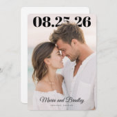 PhotoPop Modern Wedding Date Design Save The Date (Voorkant / Achterkant)