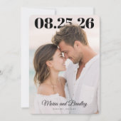 PhotoPop Modern Wedding Date Design Save The Date (Voorkant)