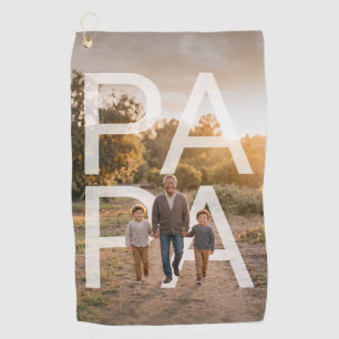 PhotoPop Papa Aangepaste Familie Golfhanddoek
