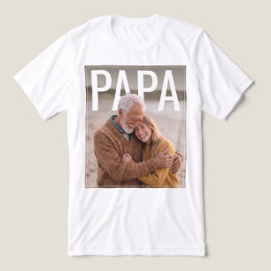 PhotoPop Papa op maat gemaakte foto Tri-Blend Shirt