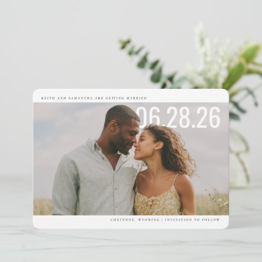 PhotoPop Save the Date Clean Design (Staand voorkant)
