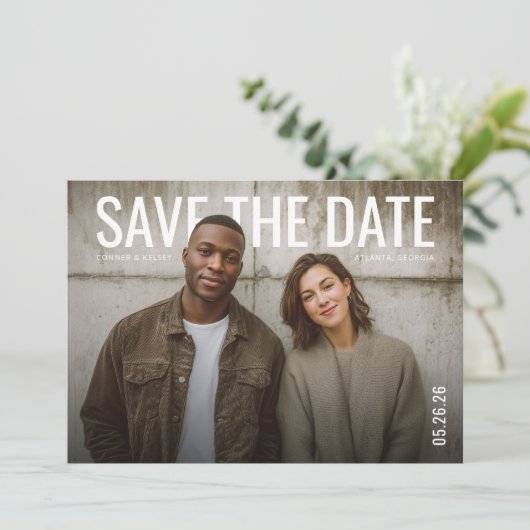 PhotoPop Save the Date Minimal (Staand voorkant)