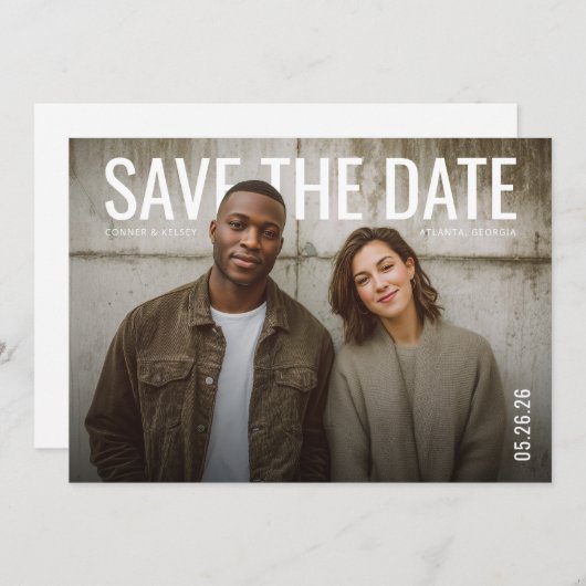 PhotoPop Save the Date Minimal (Voorkant / Achterkant)