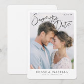 PhotoPop Save the Date Romantisch Lettertype (Voorkant / Achterkant)