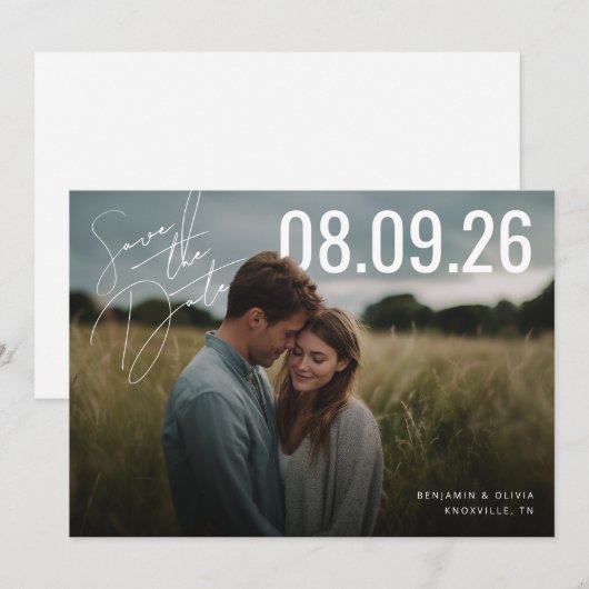 PhotoPop Save the Date-script Date (Voorkant / Achterkant)