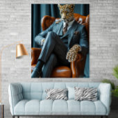 Photorealistic Bossy Leopard Digital Art Poster