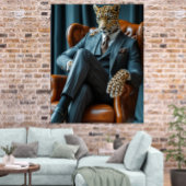 Photorealistic Bossy Leopard Digital Art Poster