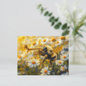 Photorealistic Bumblebee Playing Trumpet in Front  Briefkaart (Staand voorkant)