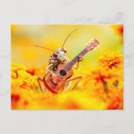 Photorealistic Cockroach Playing Guitar Among Mari Briefkaart