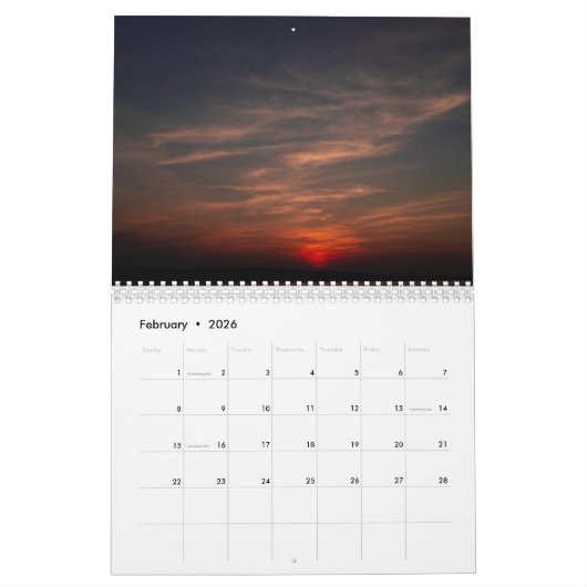 Photos of the Sky /Two Page MediumCalendar, White Kalender (Feb 2026)
