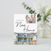 Photos We've Moved New Home Script Address Change Feestdagenkaart (Staand voorkant)