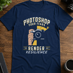 Photoshop Je Angsten Render Veerkracht Camera Kuns T-shirt