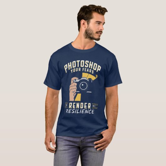 Photoshop uw angsten en weerbaarheid renderen t-shirt (Voorkant volledig)