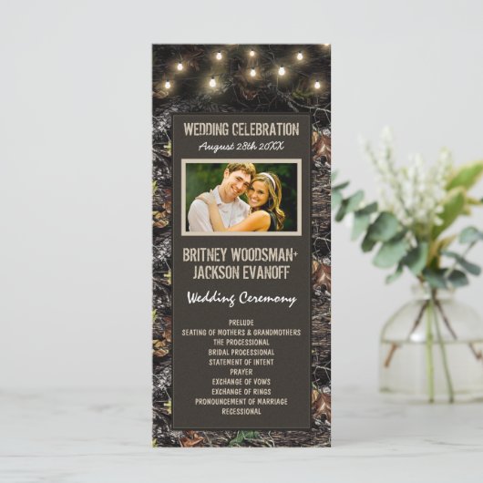 PhotoString Lights + Jacht Camo Trouwprogramma's Programmakaart (Staand voorkant)