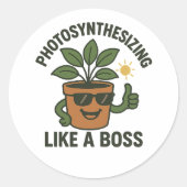 Photosynthesising Like A Boss Round Sticker (Voorkant)